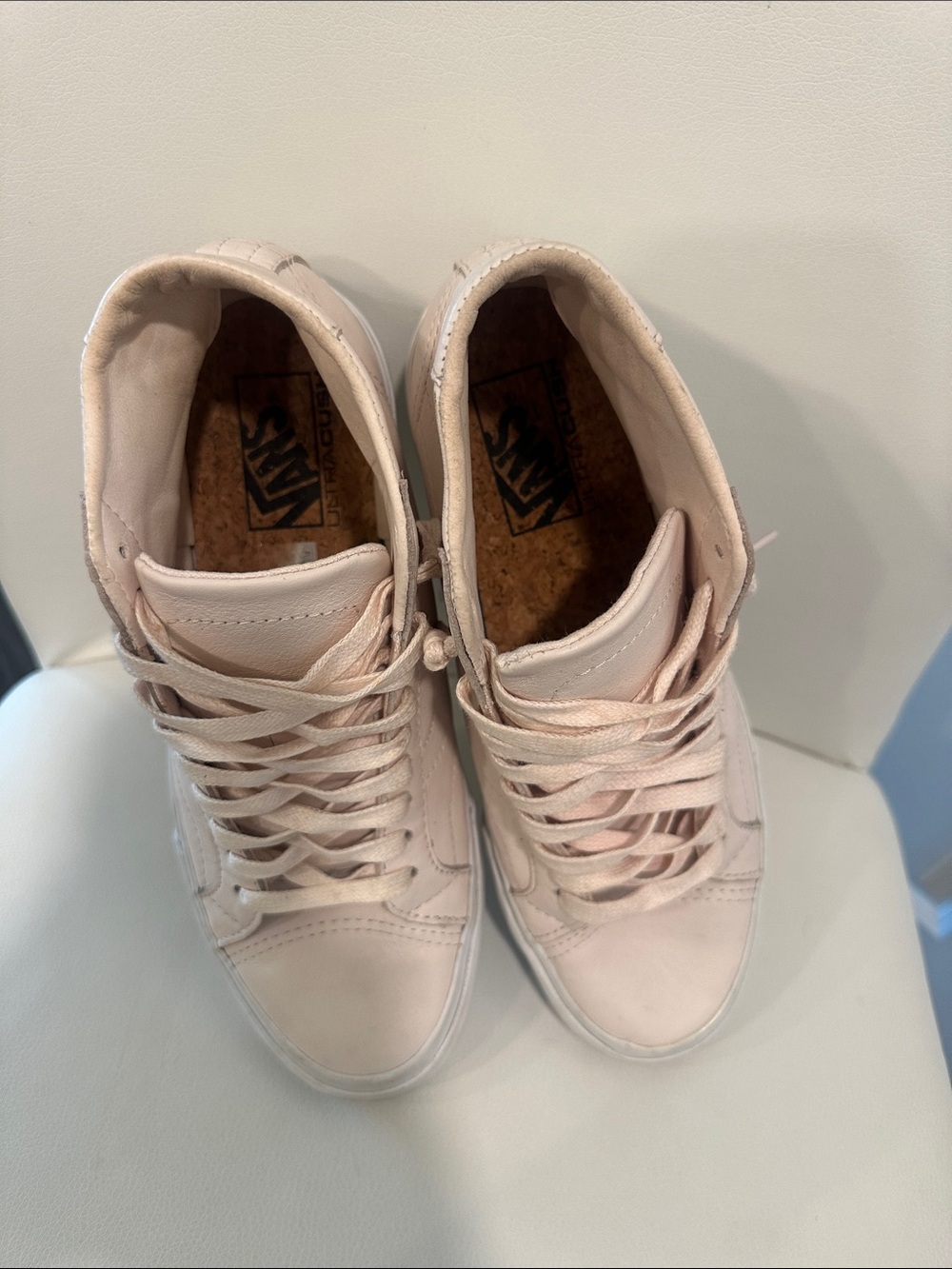 Vans Women’s High-Top Sneakers in Blush Pink